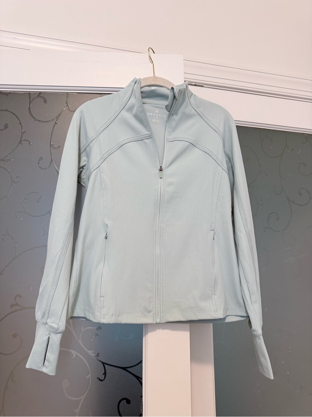 Danskin Pale Blue Full-Zip Utility Jacket